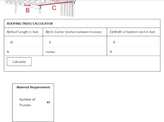 Gable Roof Truss Calculator