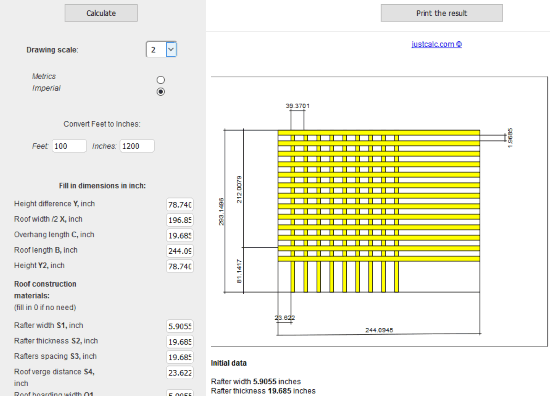 Gambrel Roof Calculator