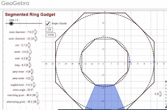 GeoGebra Segmented Ring Calculator