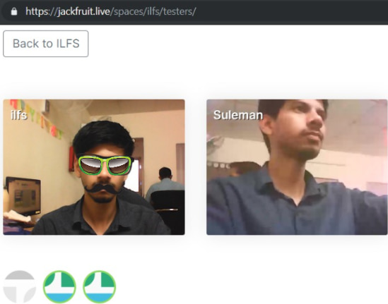 Jackfruite video chat room in action