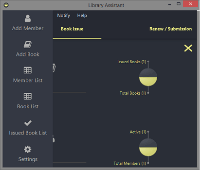 Library Assitant main interface