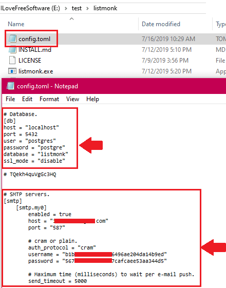 Listmonk configuration