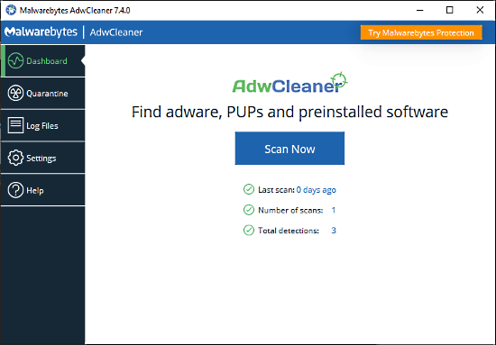 Malwarebytes AdwCleaner Free 01