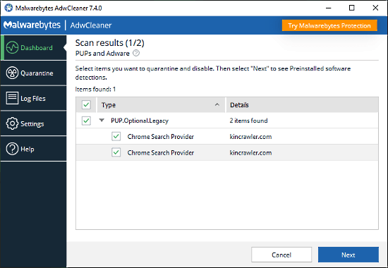 Malwarebytes AdwCleaner Free 02