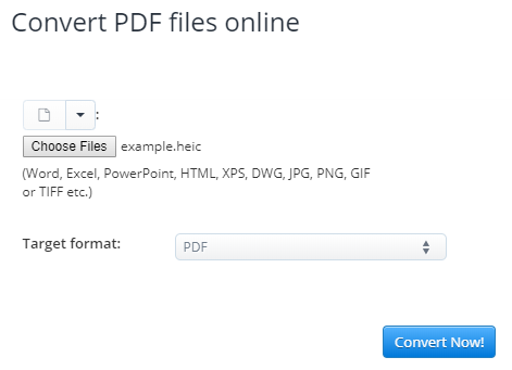 Online HEIC to PDF converter