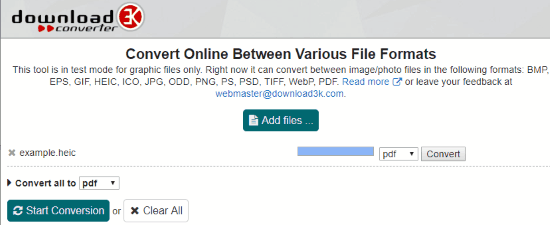 Online HEIC to PDF converter