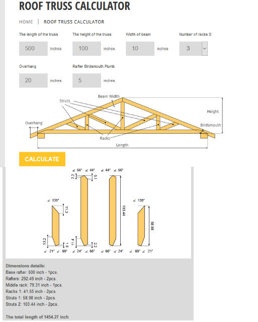 Roof Truss Calculator