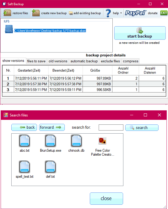 Saft backup in action