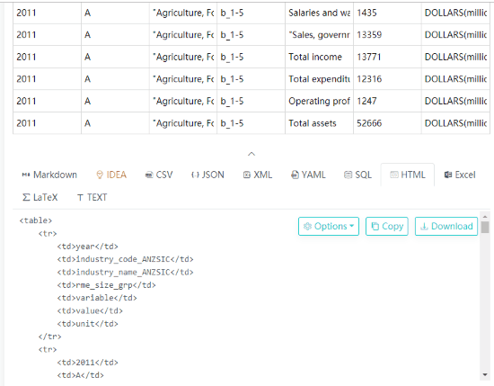 Tableconvert csv to html table