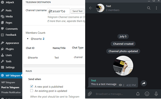 Telegram bot test