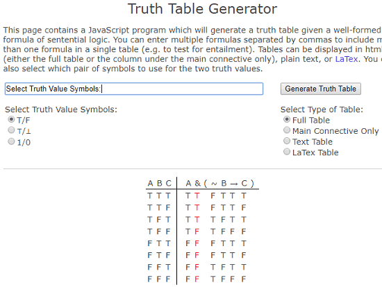 Truth Table Generator open source