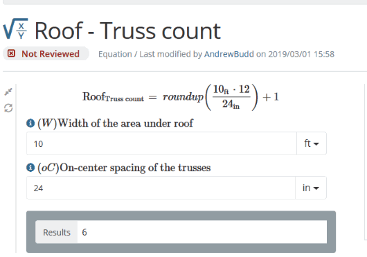 Vcalc.com- truss count