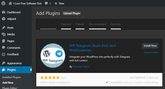 WP Telegram on WordPress Marketplace