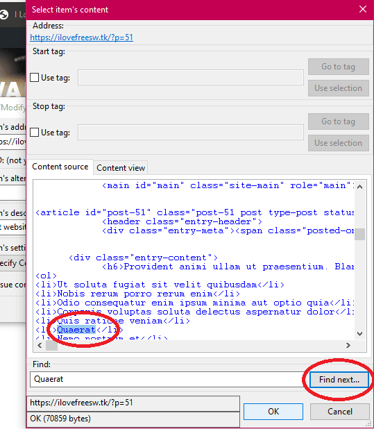 Web Change Monitor specify pattern to look