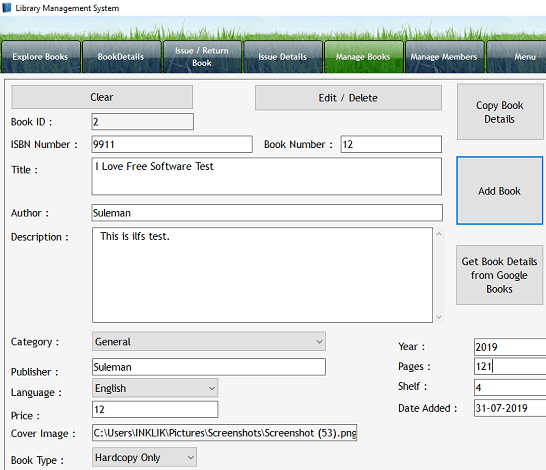 add book in database