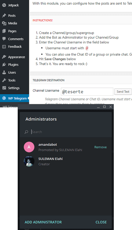 adding bot as administrator
