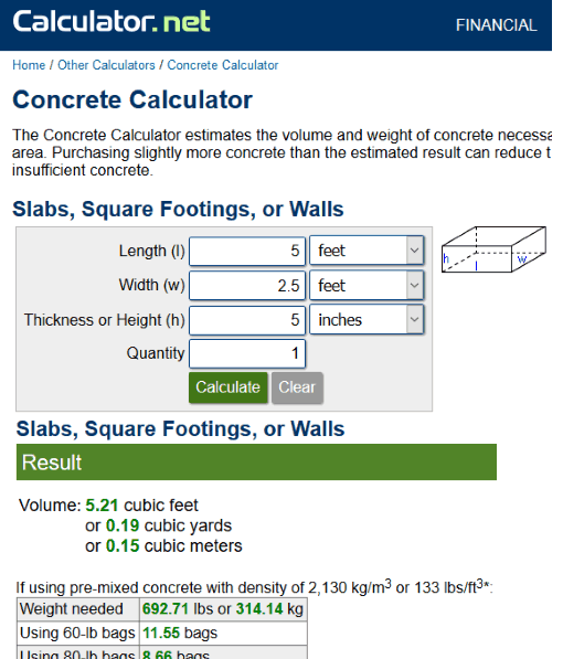 Concrete Calculator CementSandAggregateCost Download