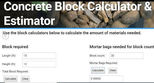 concrete block calculator &amp; estimator