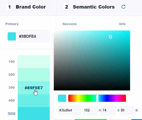 edit and copy the color code