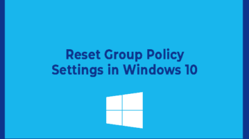 reset group policy settings in windows 10
