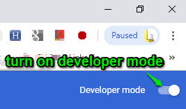 turn on developer mode