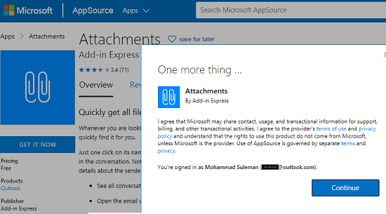 Add Attachments addin to Outlook