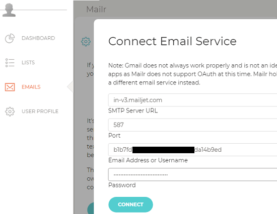 Add SMTP Server Mailr