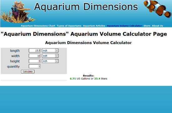 Aquarium Dimensions