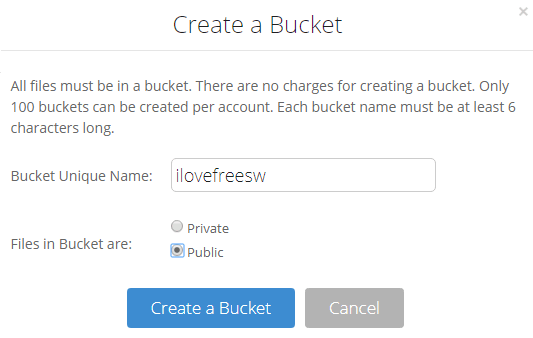 B2 create a bucket