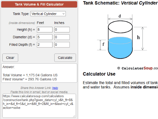 Calculatorsoup vertical tank volume calculator
