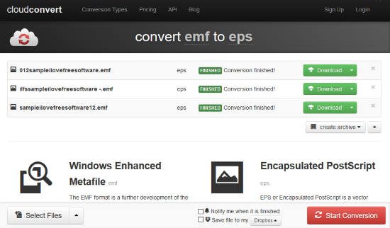 CloudConvert EMF to EPS