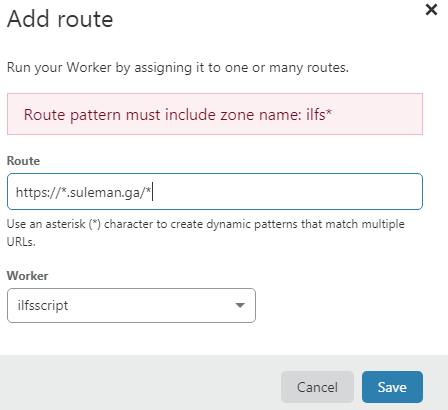 CloudFlare Worker Route