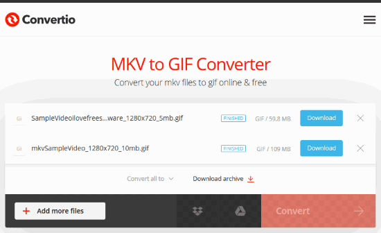 Convertio MKV to GIF