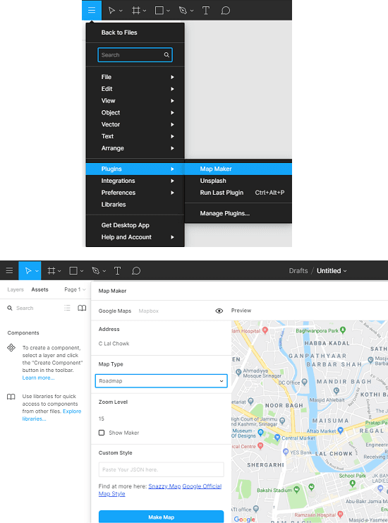 Figma Maps Maker Interface