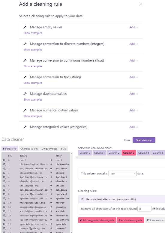 Fluidatables cleaning rules