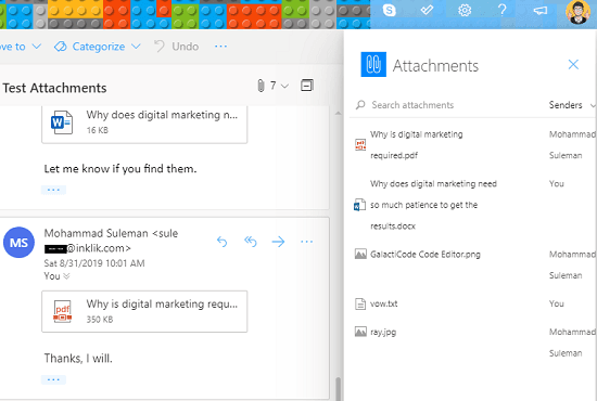 Free addin to List all Attachments from an Email Conversations on Outlook