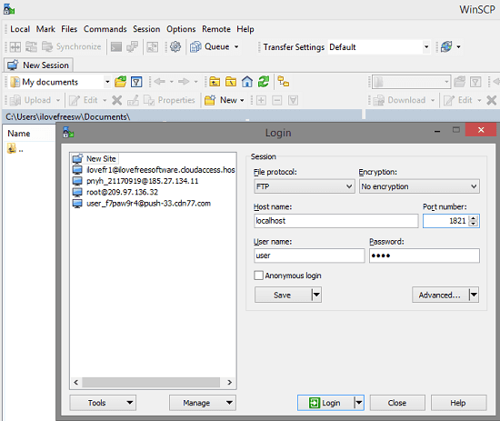 Google Drive as FTP Server enter credentials