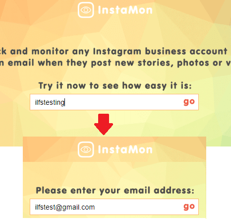 InstaMon enter IG handle