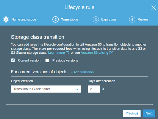 Lifecycle rule save