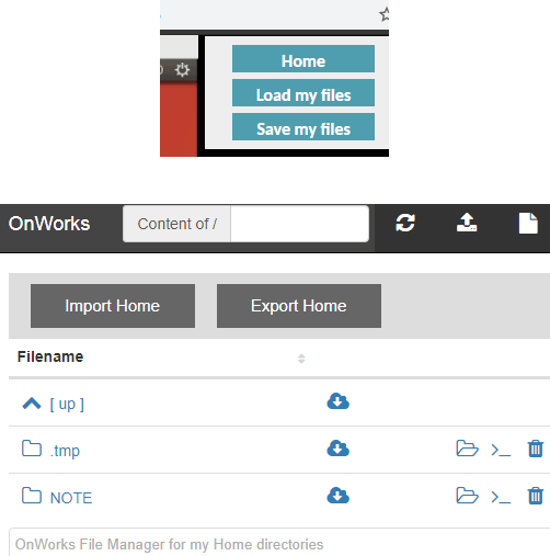 Load or Save files to from the workstation