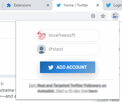 Multiple Twitter Accounts Chrome Extension