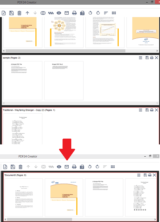 PDF24 Zipper Method in action