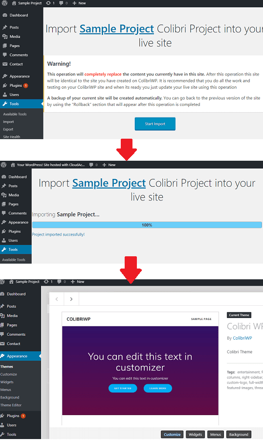 Project imported via colibri