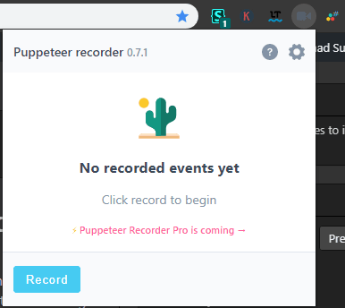 Puppeteer recorder in Chrome