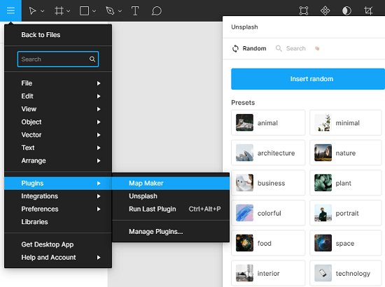 Unsplash Plugin for Figma in action