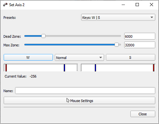 AntiMicro - map controller axis