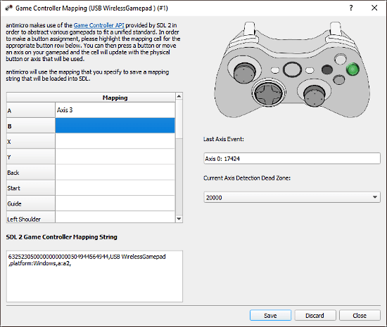AntiMicro - map controller to the game controls