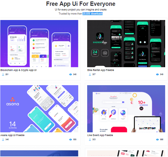 free app UI UX Designs download