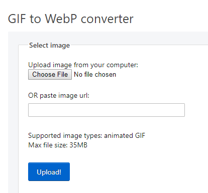 online GIF to WebP converter