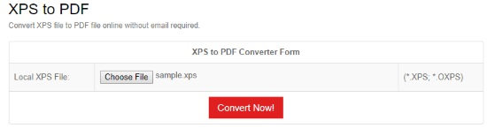 online XPS to PDF converter